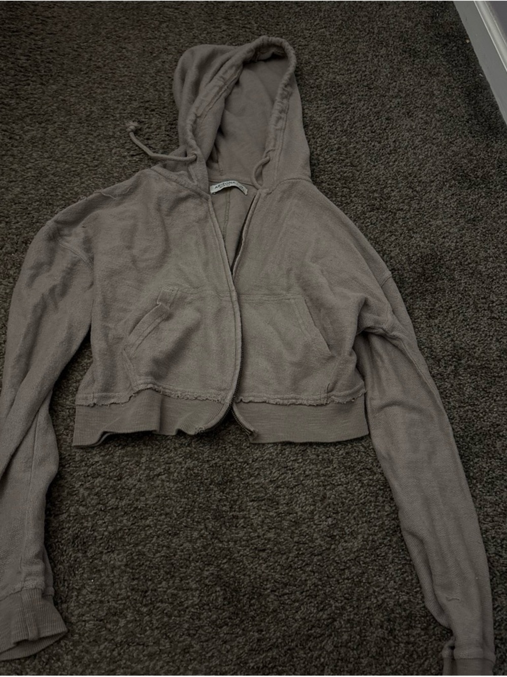 Arizona Jean Company Cropped Hooded Jacket - Taupe